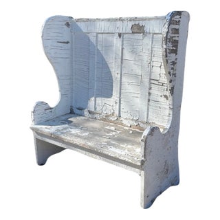 1910s Arts and Crafts Period Porch Bench With Weathered Surfac For Sale