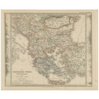 Map of Turkey and Greece with the Balkans and Ionian Islands, 1857 For Sale
