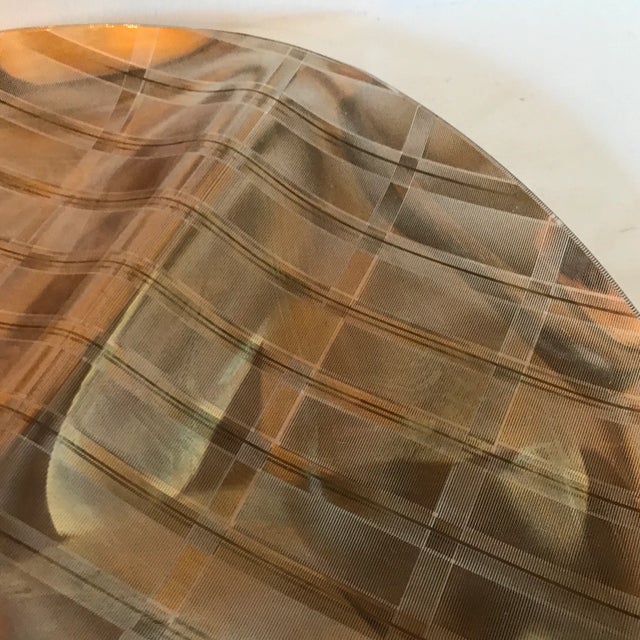Italian Smoke Glass and Gold Design Serving Plater With Walnut Handle For Sale - Image 9 of 11