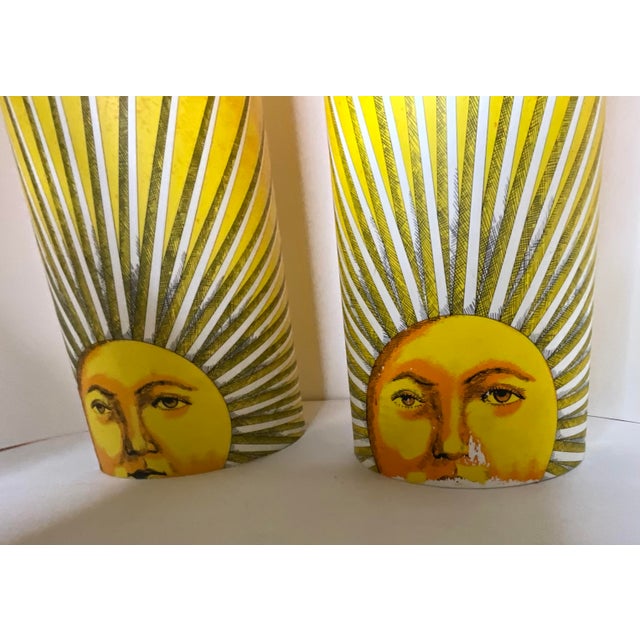 PAIR OF VINTAGE FORNASETTI “SUN” TABLE LAMPS FOR ANTONANGELI ITALY (1990s) Beautiful, collectible pair of Fornasetti “Sun”...