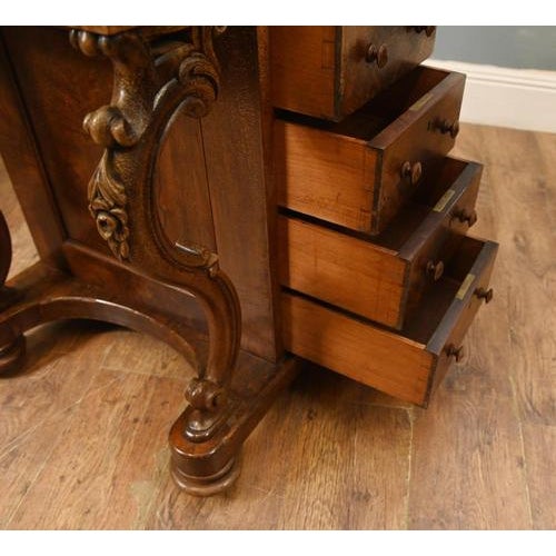 Antique Victorian Walnut Davenport Desk, 1860s For Sale - Image 3 of 9
