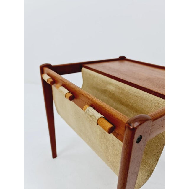 Mid-Century Danish Teak Side Table with Magazine Rack, 1960s For Sale - Image 3 of 11