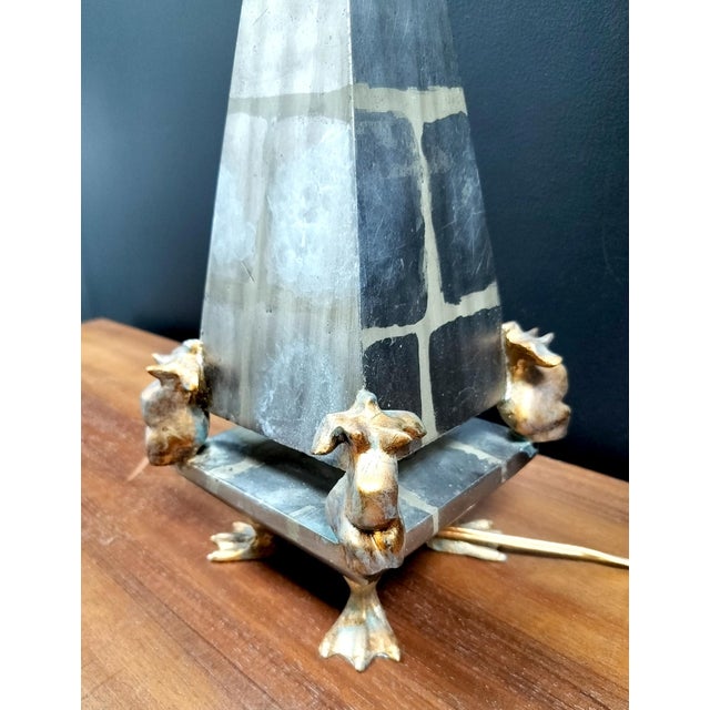 2010s Contemporary Psotmodern Gold and Silver Leaf Table Lamp by Lucas McKearn For Sale - Image 5 of 9