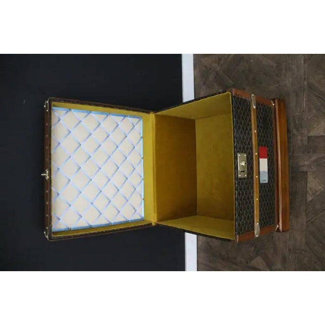 Small Steamer Hat Trunk from Goyard, 1920s For Sale - Image 14 of 17