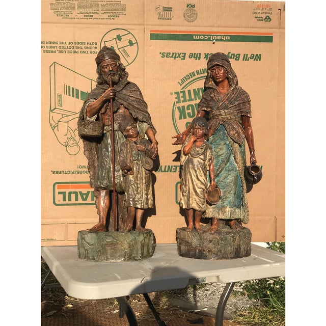 Terra-Cotta German Peasant Figures - a Pair For Sale - Image 5 of 7