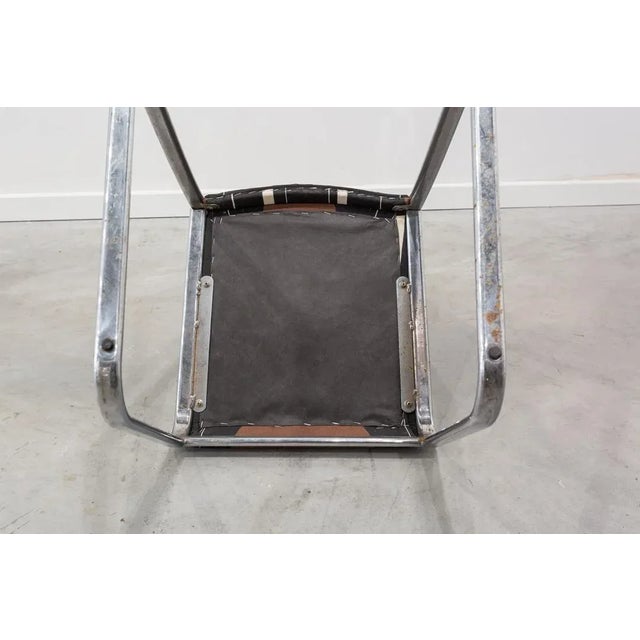 Beige Stainless Steel Side Chair, 1970s For Sale - Image 8 of 9