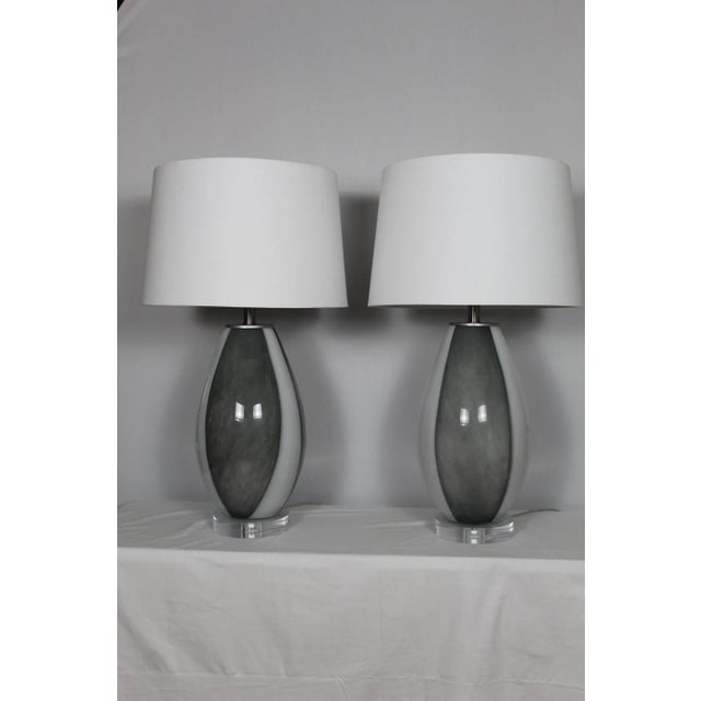 Contemporary 1960s Organic Shape Murano Glass Table Lamps - a Pair For Sale - Image 3 of 10
