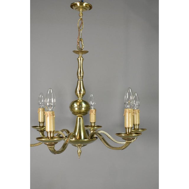 Antique French Louis XVI Style Six Light Bronze Chandelier, 1920s For Sale - Image 11 of 15