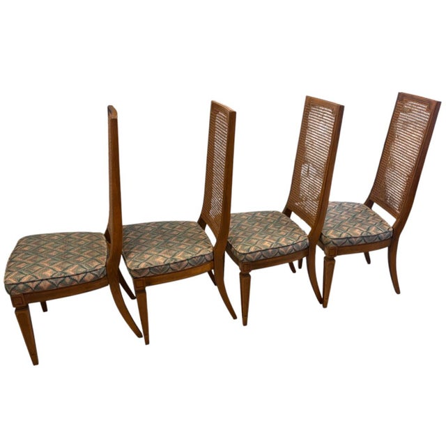 Wood 1970s Neoclassical French Regency Cane Back Dining Chairs – Set of 4 For Sale - Image 7 of 12