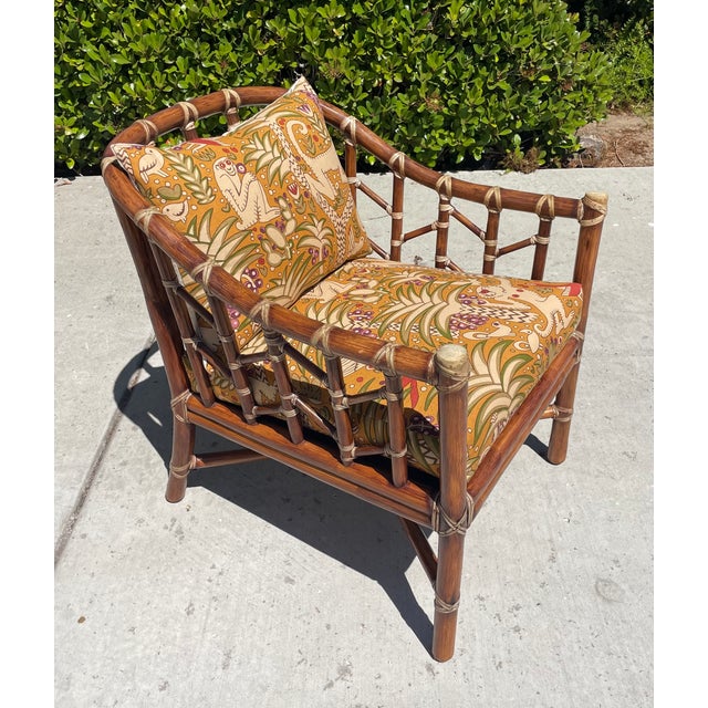 McGuire Authentic McGuire Lounge Chair, New Lee Jofa Cushions For Sale - Image 4 of 17