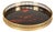 Round Tray in 24k Gold-Plated Brass and Tortoiseshell Acrylic Glass from Dior, Italy, 1970s For Sale