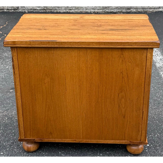 Broyhill Broyhill “Attic Heirloom” Rustic Oak Nightstand For Sale - Image 4 of 12