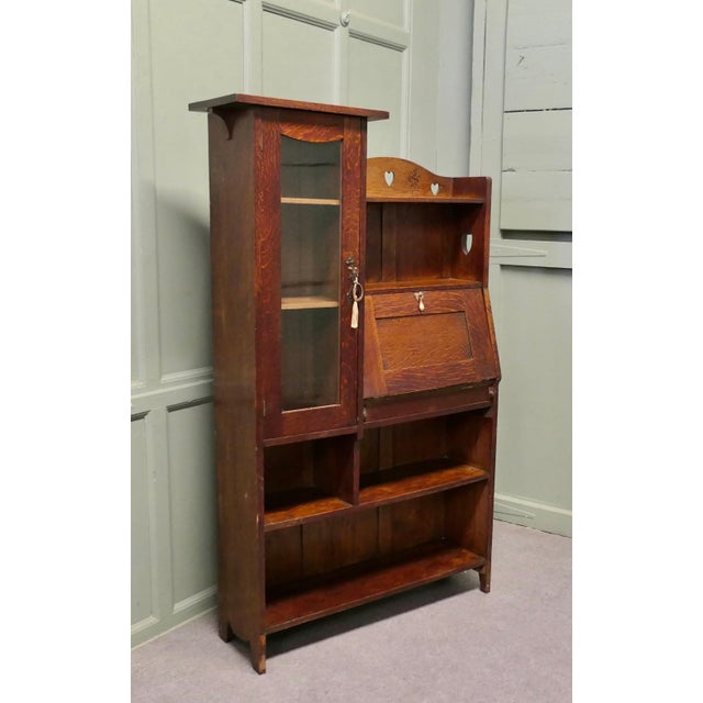 Arts and Crafts Golden Oak Students Bureau, Book Case This is a very useful piece, an Arts and Crafts Golden Oak Students...