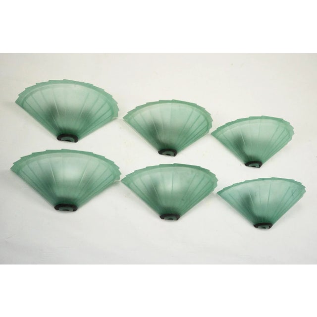 Glass Wall Sconces in Green Murano Glass from De Majo, Italy, 1980s, Set of 6 For Sale - Image 7 of 14