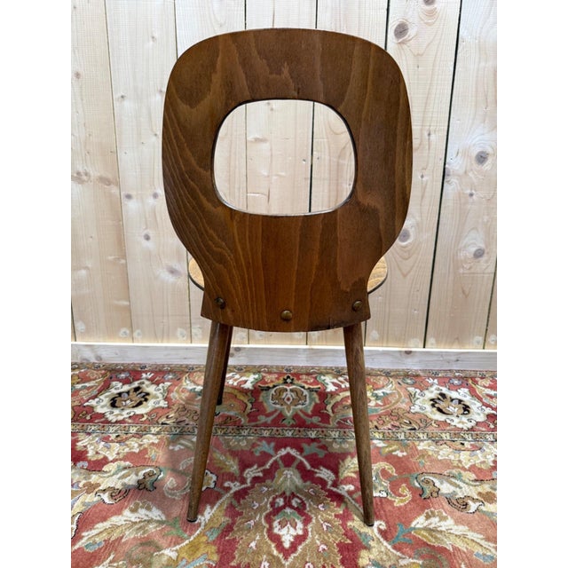Vintage Baumann Eye Model Chairs in Wood, 1950s, Set of 4 For Sale - Image 11 of 13