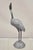 Vintage Hollywood Regency Pewter Metal 27" Crane Bird Statue, Hong Kong. Circa Mid 20th Century. Measurements: 27.5" H x...