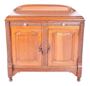 Antique Tall Oak Sideboard, 19th Century