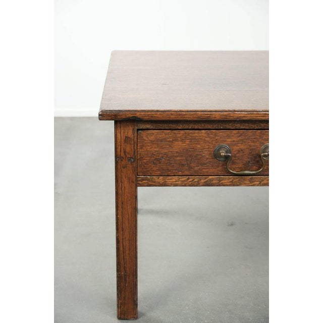 Brown Antique English Oak Coffee Table with Drawers, 20th Century For Sale - Image 8 of 15