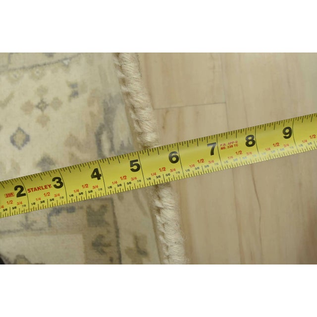 Oushak Rug 8’3” X 9’11” Ivory Wool Traditional Hand-Knotted Oriental Carpet For Sale - Image 11 of 12