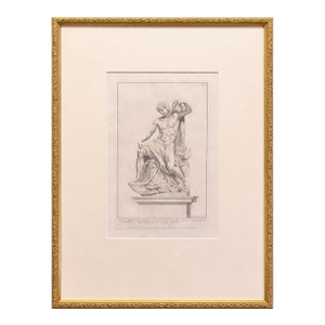 Antique Neoclassical Figural Etching After Raphael – Gilt Frame