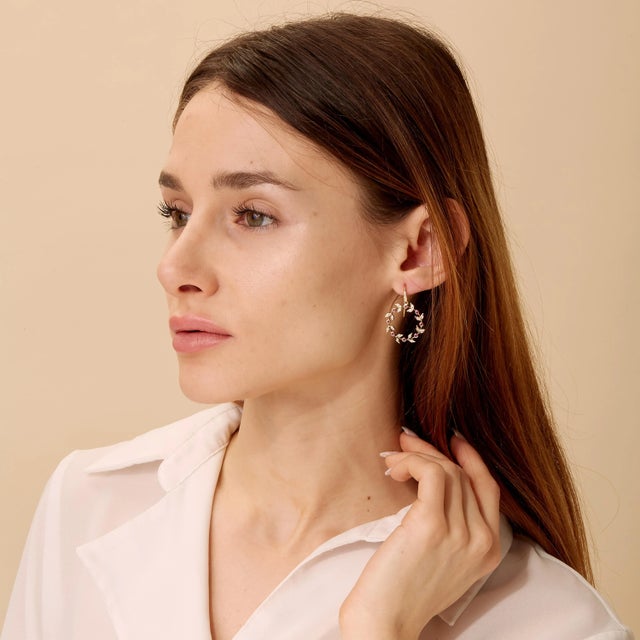 Contemporary Syna Yellow Gold Ruby Twine Earrings with Diamonds, a Pair For Sale - Image 3 of 4