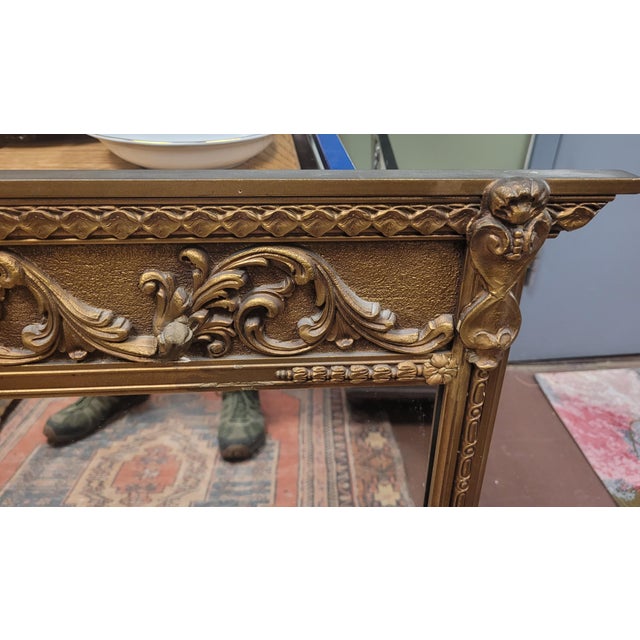 Early 1900s Diminutive Rococo Gold Gilt Mantel Mirror For Sale - Image 4 of 8