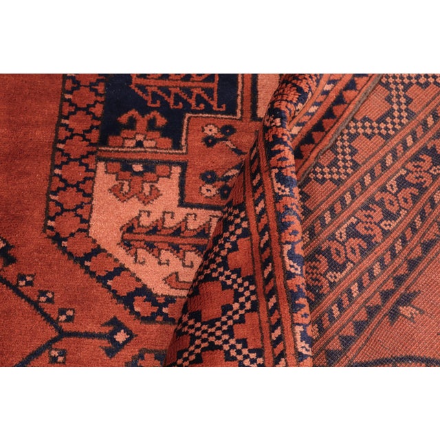 Textile Tribal Kargahi Rust/Blue Wool Rug - 6'11'' X 10'2'' For Sale - Image 7 of 9