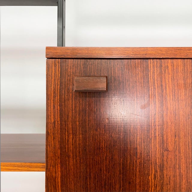 Mid-Century Modern Italian Modular Bookcase in Wood and Metal, 1960s For Sale - Image 10 of 18
