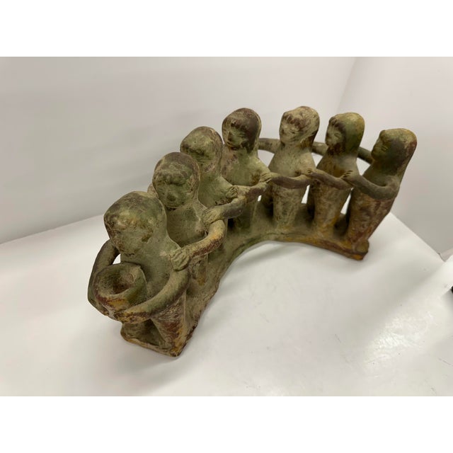 1950s Mexican Folk Art “Circle of Friends” Clay Unity Sculpture For Sale - Image 4 of 10