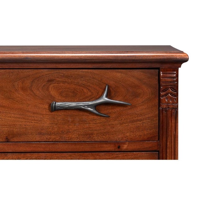 Lodge Chest of Drawers with Cast Antler Pulls For Sale - Image 9 of 11