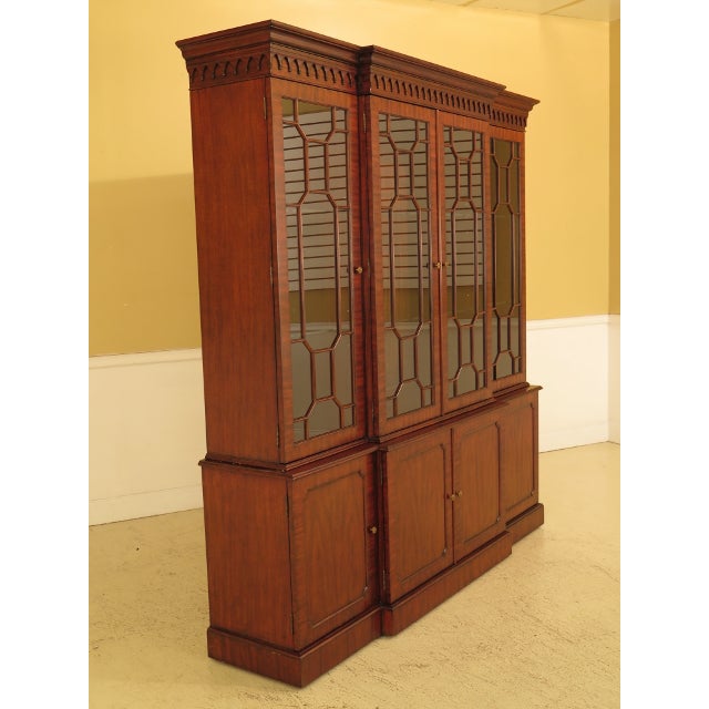 Maitland Smith Large Mahogany Breakfront Bookcase Cabinet ...