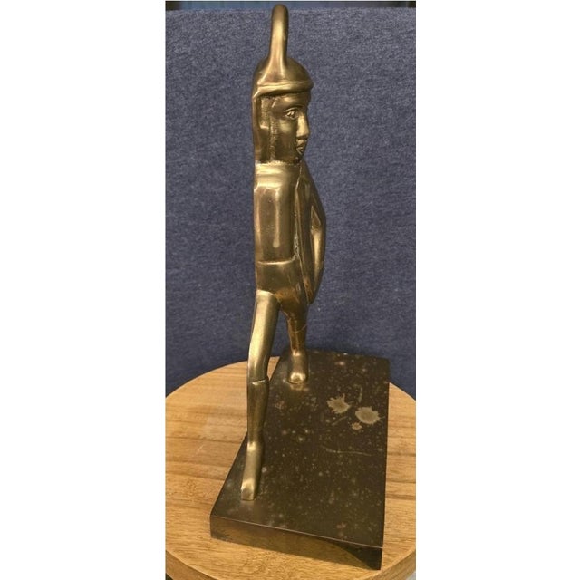 American Mid 20th Century Maitland-Smith Hessian Soldier Style Brass Doorstop For Sale - Image 3 of 7