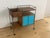 1950s Arthur Umanoff Bar Cart (Black / Teal Doors), Attributed For Sale - Image 14 of 15