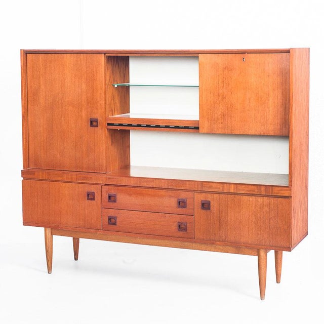 Tall Vintage Scandinavian Sideboard in Teak, France, 1960s For Sale - Image 14 of 14