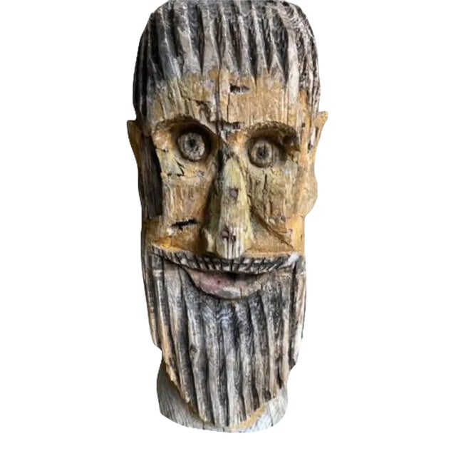 Early 20th Century Folk Art Beehive Tree Trunk Head For Sale