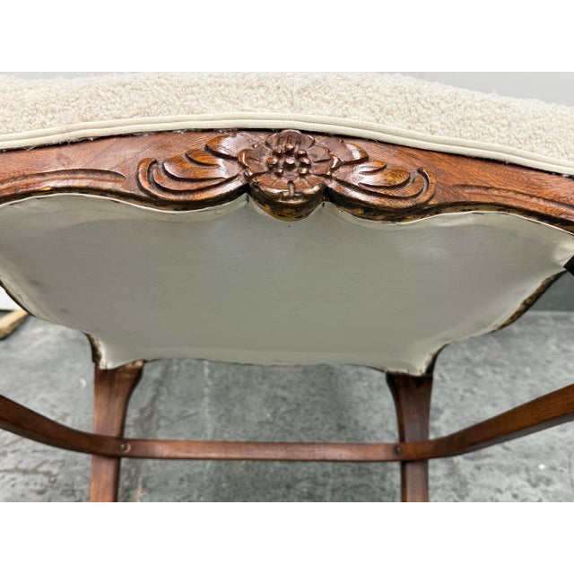 French Louis XV Style Carved Wood Side Chair, Vintage For Sale - Image 12 of 12