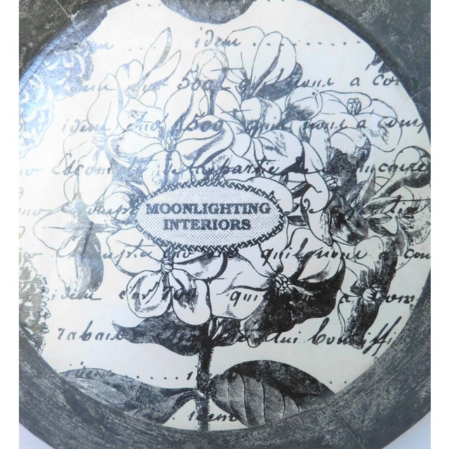Late 20th Century Decorative Plate, French Decoupage Rooster With Floral Border For Sale - Image 9 of 13