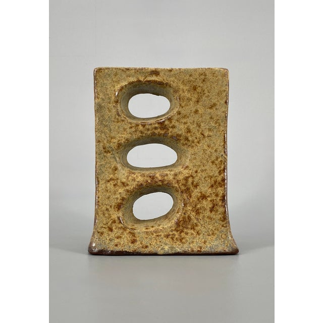 Brutalist Ceramic Vase with Glossy Fat Lava Glaze, 1970s For Sale - Image 10 of 10