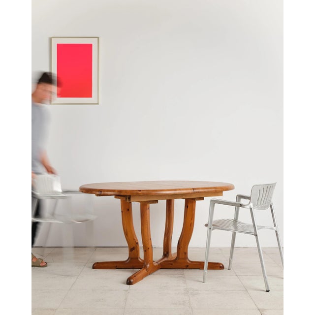 Brutalist Extendable Dining Table in Pine attributed to Rainer Daumiller, Denmark, 1970s For Sale - Image 6 of 18