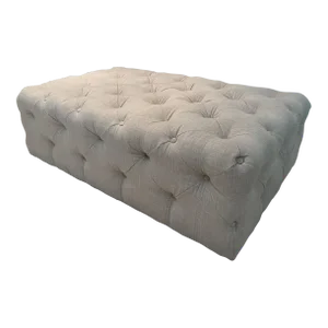Custom Upholstered Tufted Rectangular Contemporary Ottoman