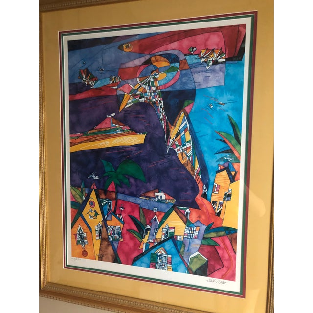Love Along the Cooper from Spoleto 1999 in Charleston. Vibrant colors. Perfectly gallery framed.