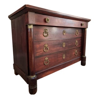 Antique French Empire Chest of Drawers in Mahogany For Sale