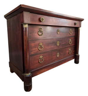 Antique French Empire Chest of Drawers in Mahogany
