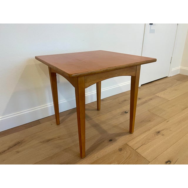 American 1990s Solid Maple Wood Square Side Table For Sale - Image 3 of 9