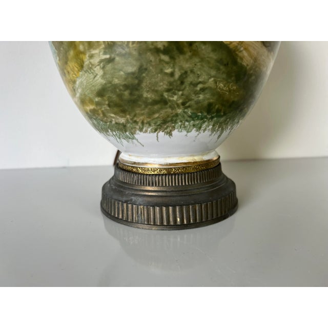 1970s Vintage Hand - Painted Porcelain Table Lamp For Sale - Image 5 of 13