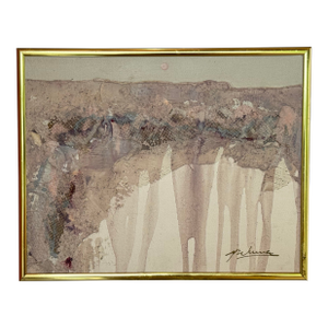 Vintage 1980's Mix Media Abstract Painting