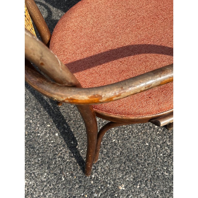 1950s Radomsko Cane Back Bentwood Dining Arm Chairs Set of Four For Sale - Image 11 of 12