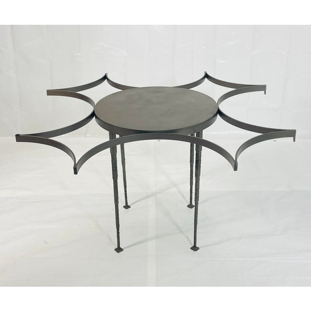 Gray Architectural Glass Dining Table With Sculptural Metal Base, Usa, 1970s For Sale - Image 8 of 18