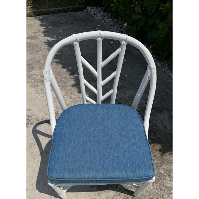 Vintage McGuire Painted Rattan Chippendale Chair For Sale - Image 10 of 12