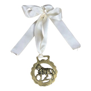 Vintage English Horse Brass Ornament For Sale